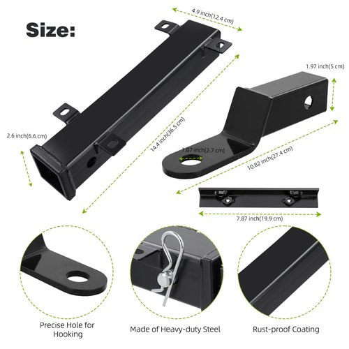 AIPSET Golf Cart Rear Trailer Hitch with Receiver, Universal Compatible with EZGO, Club Car, Yamaha with Footrest Plate, Sturdy, Easy to Tow & Install