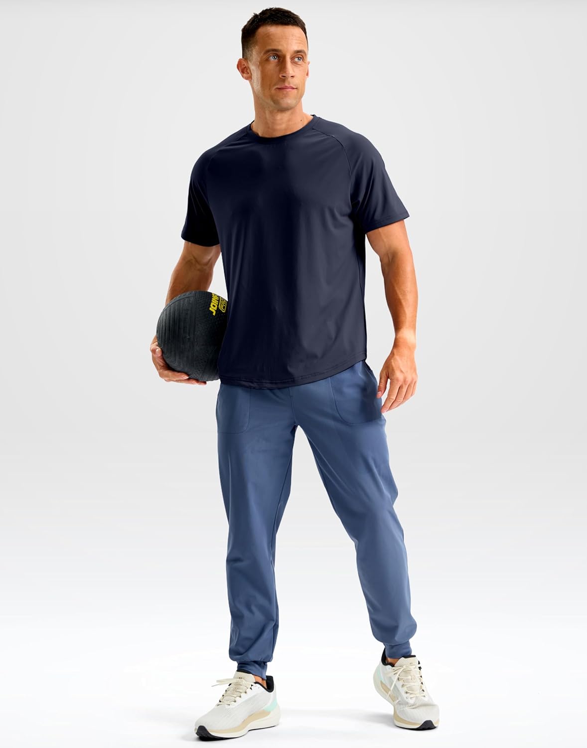 Soothfeel Men's Quick-Dry Athletic Running T-Shirts - Short Sleeve Moisture-Wicking Gym Tees