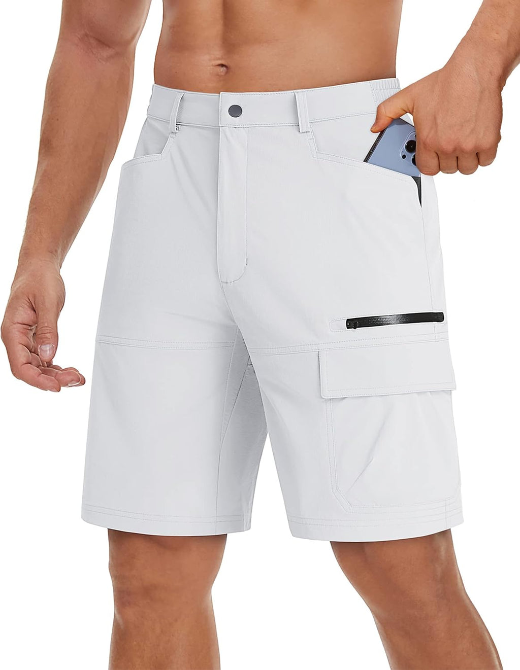 TACVASEN Men's Summer Outdoor Shorts Quick Dry Water Resistant Cargo Casual Golf Work Hiking Shorts (NO Belt)