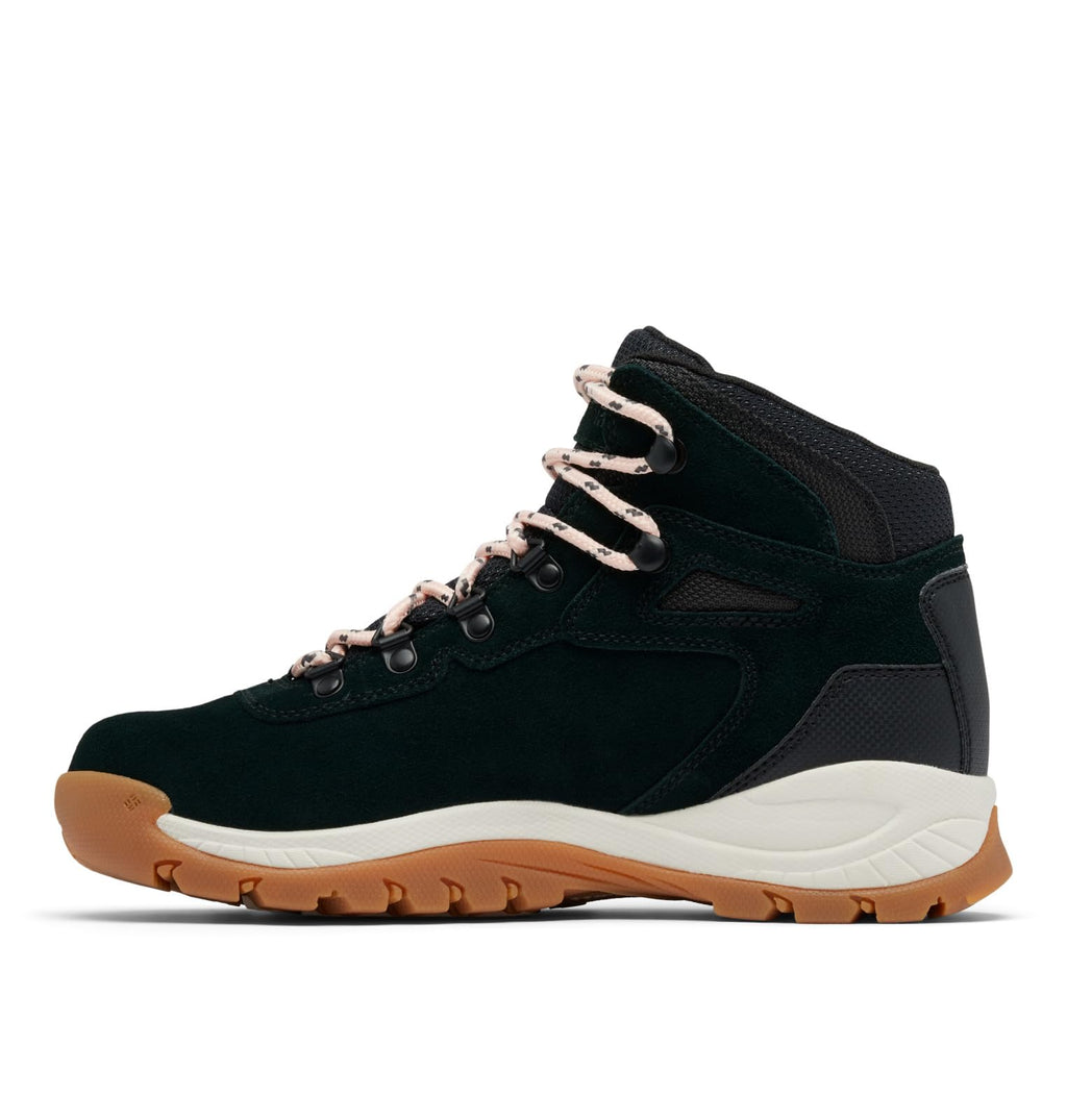 Columbia Womens Newton Ridge Plus Waterproof Amped, Black/Blush Rose, 5.5 Wide