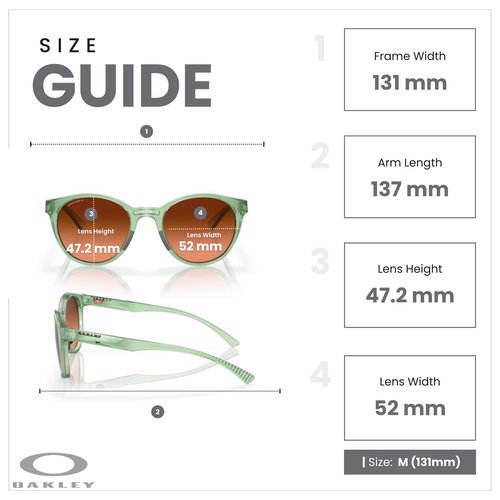 OAKLEY Spindrift OO9474 947413 52MM Transparent Jade/Prizm Brown Gradient Round Sunglasses for Women+ Bundle Accessory Leash Kit, Microfiber Pouch