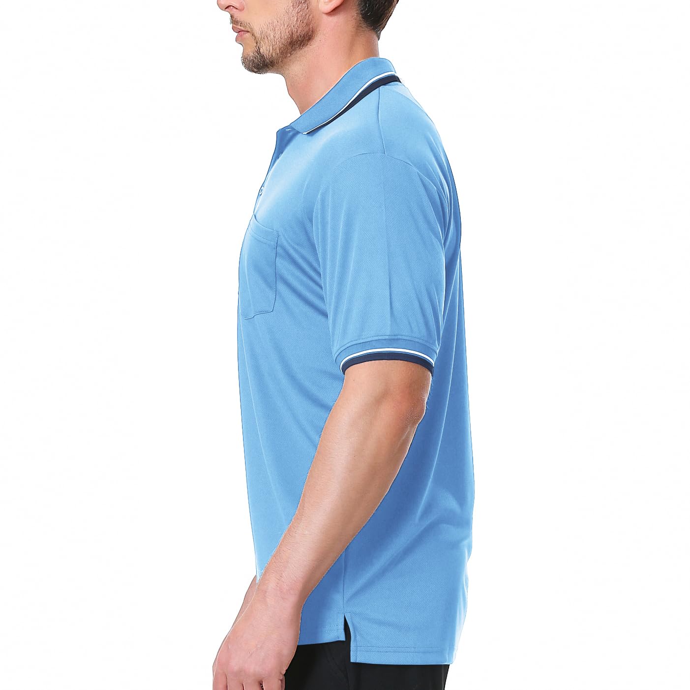 TopTie Baseball and Softball Referee Shirt Short Sleeve Polo Shirt Umpire Jersey-Blue-4XL