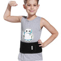 Luwint Kids Waist Belt Brace Support - Abdominal Binder Hernia Band for Waist Back Pain Relief Dance Yoga Volleyball Basketball (Black)