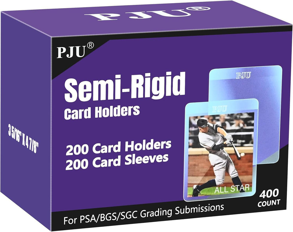 Skiennix Semi Rigid Card Holders & Sleeves - 200ct Protectors for PSA, SGC, BGS, CSG Graded Cards