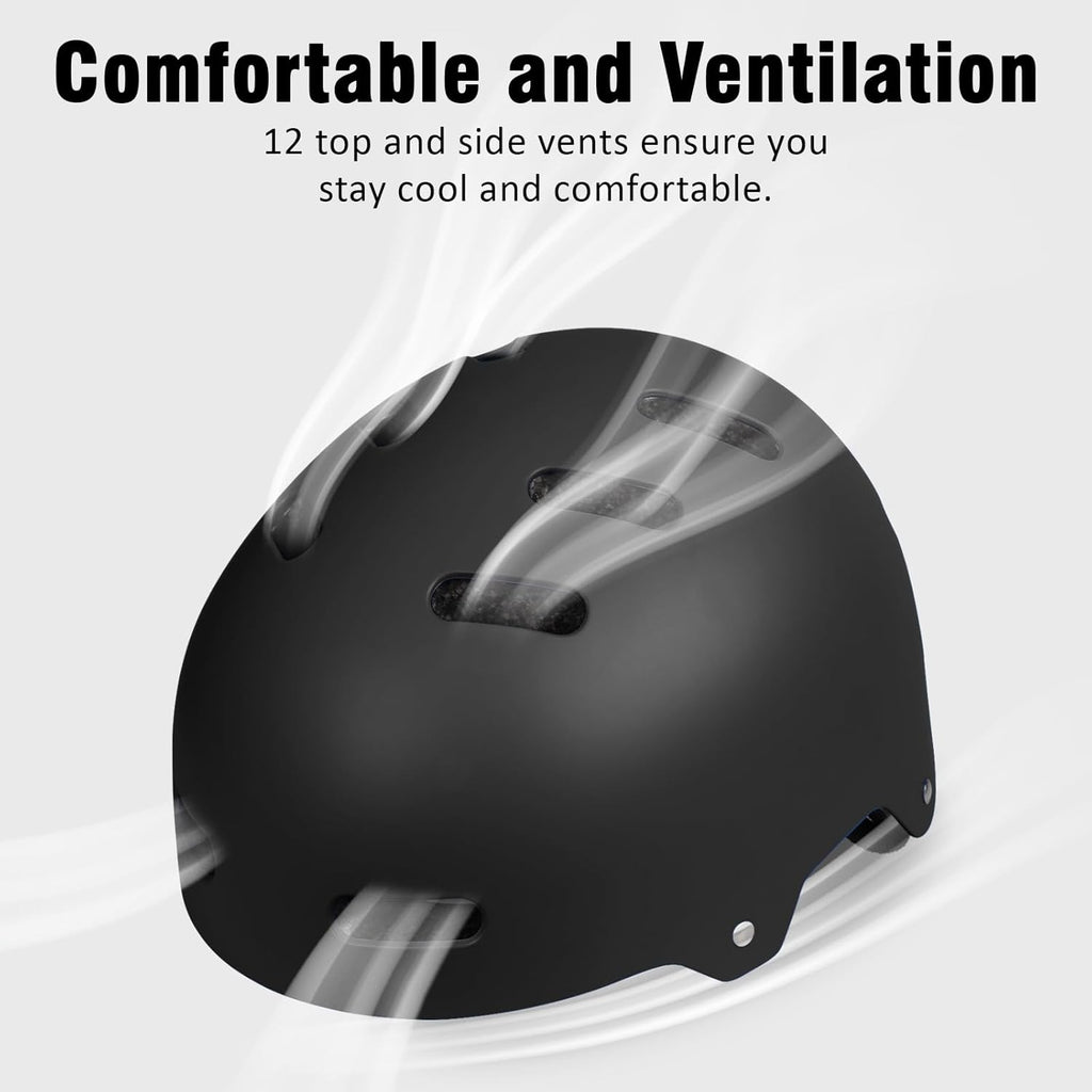 Skiennix Skateboard Bike Helmet - Lightweight Adjustable Multi-Sport Protection for All Ages