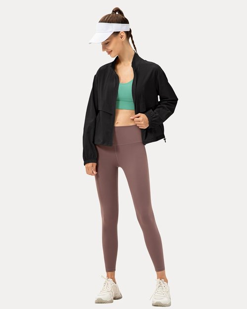 Locachy Women's Lightweight Athletic Jacket - Zip Up, Windproof, Sun Protection | Ideal for Outdoor Workouts