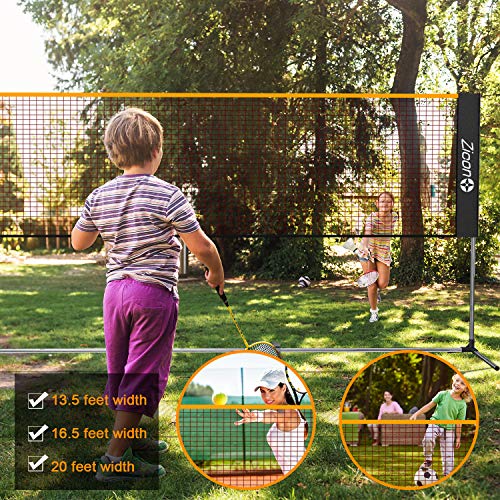 Zicon 20 FT Stainless Steel Portable Badminton Net Set with Foldable Poles