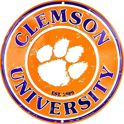Clemson University Tigers Nostalgia 12x12 Circle Sign - Officially Licensed Decor