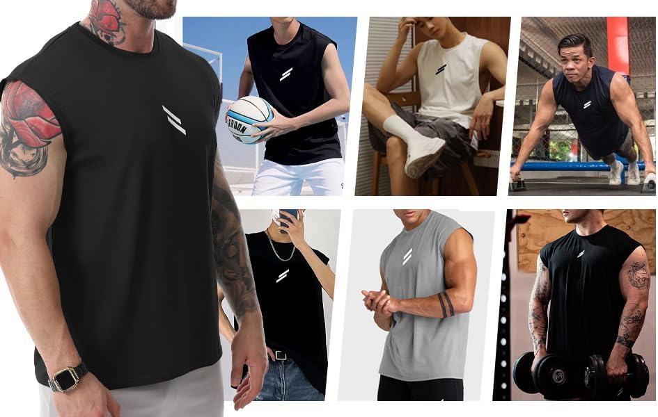 Skiennix Men's Tank Tops - 3 Pack Sleeveless Workout Shirts | Quick-Dry Mesh for Gym & Fitness