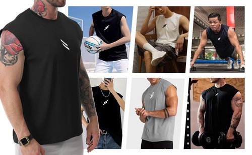 LSLXYWZX Men's Tank Tops 3 Pack Sleeveless Workout Mesh Material Quick Dry Athletic Running Gym Muscle Beach Fitness Shirts (US, Alpha, Large, Regular, Regular, Black+White+Gray)