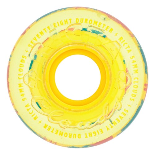 Ricta 54mm Clear Splatter Clouds Camo Yellow 78a Skateboard Wheels