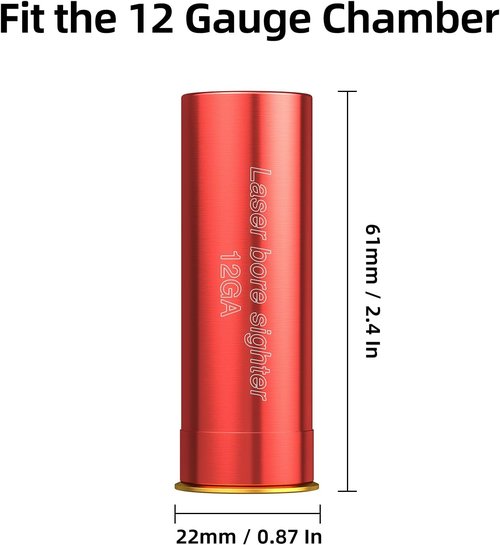 EZshoot Laser Bore Sight - 12 Gauge Red Dot Boresighter with 2 Battery Sets for Precision Shooting