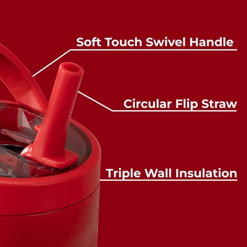 HydroJug Sport - 32oz Stainless Steel Tumbler with Straw | Vacuum Insulated & Leakproof, Ergonomic Design in Alumni Red