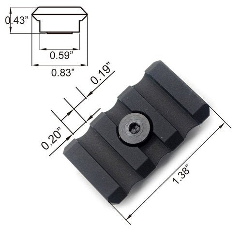 TRIROCK 3 Slot Picatinny Rail Section for Keymod Handguard Mount System