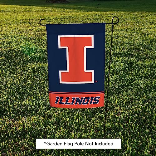 Blue Desert Cactus University of Illinois UIUC Garden Flag - Double-Sided 3-Ply Outdoor Banner