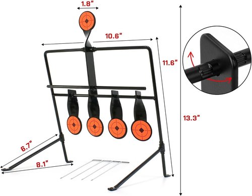BB Shooting Target - Outdoor Resettable Design for .22 & .177 Caliber Pellet Guns | Heavy-Duty Steel