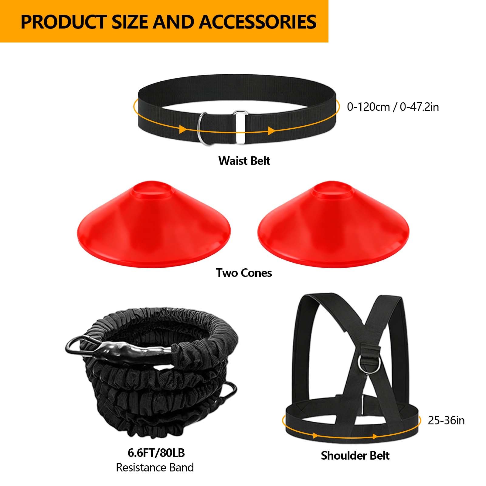 Tuyzhrymlic 80lb Resistance Band Finess Training Set, Shoulder Belt Explosive Speed Agility Training Equipment Double People Physical Exercising Suit for Various Sports