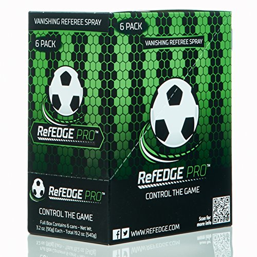 RefEDGE PRO Vanishing Referee Spray 3.2 oz 6-Pack for Soccer Officiating