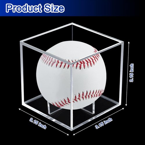 Baseball Case Display by [Brand Name] - UV Protected Acrylic Holder for Official Size Balls | Clear Cube Design