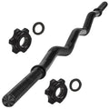 47" EZ Curl Bar Weight Lifting Bar 1-inch Curling Bars for Weight lifting with 2 Star Collars Star-nuts (220lb Weight Capacity) for Hip Thrusts Squats Lunges for Gym and Home