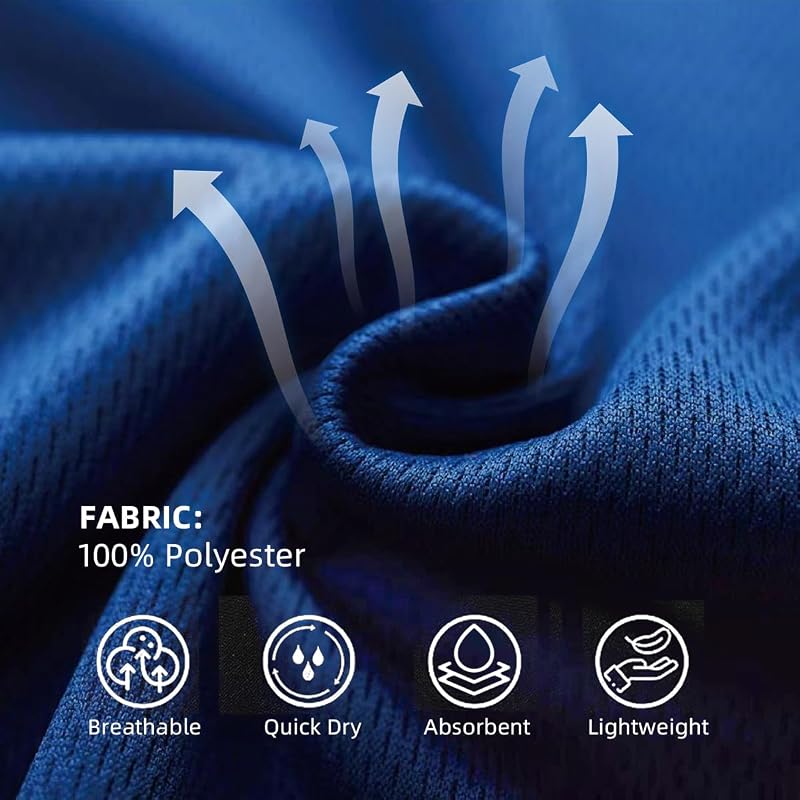 4 Pack Boys Quick Dry T-Shirts - Mesh Moisture Wicking Active Tee (4-18 Years) Black Gray White Dark Blue