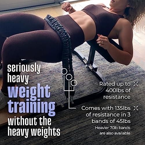 BootySprout Hip Thrust Machine for Glute Training - Classic Black, 45-135 lbs Resistance