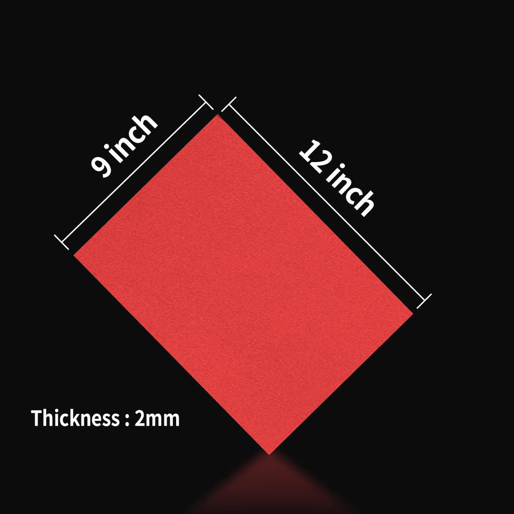 Premium Red Foam Sheets by CraftPro - 9x12 Inch, 2mm Thick, 25 Pack for DIY Projects & Scrapbooking