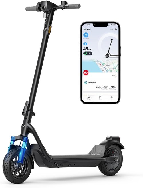 NIU K100P Electric Scooter - 600W Power, 33 Miles Range, 17.4 MPH, Lightweight & Portable for Daily Commute