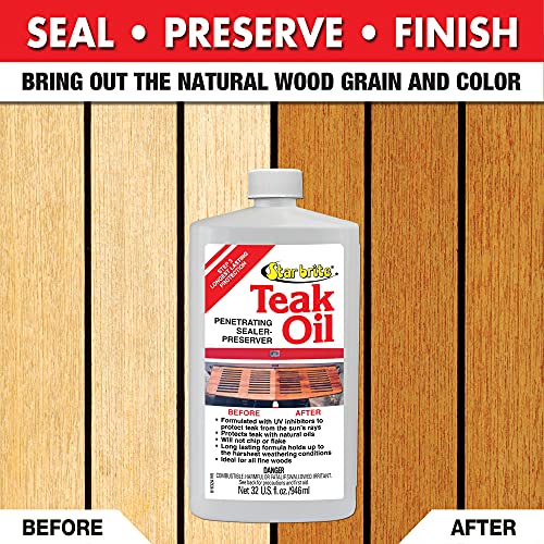 1 Gallon Teak Oil for Outdoor & Marine Wood Protection - UV-Resistant Sealant
