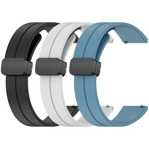 Gittos 3-Piece 20mm Magnetic Watch Strap for Garmin Vivoactive 5/3/Vivomove 3/HR/Style/Luxe, Garmin Forerunner 55/165/245/645 Music/Venu Sq 2 20mm Nylon Band Sport Replacement