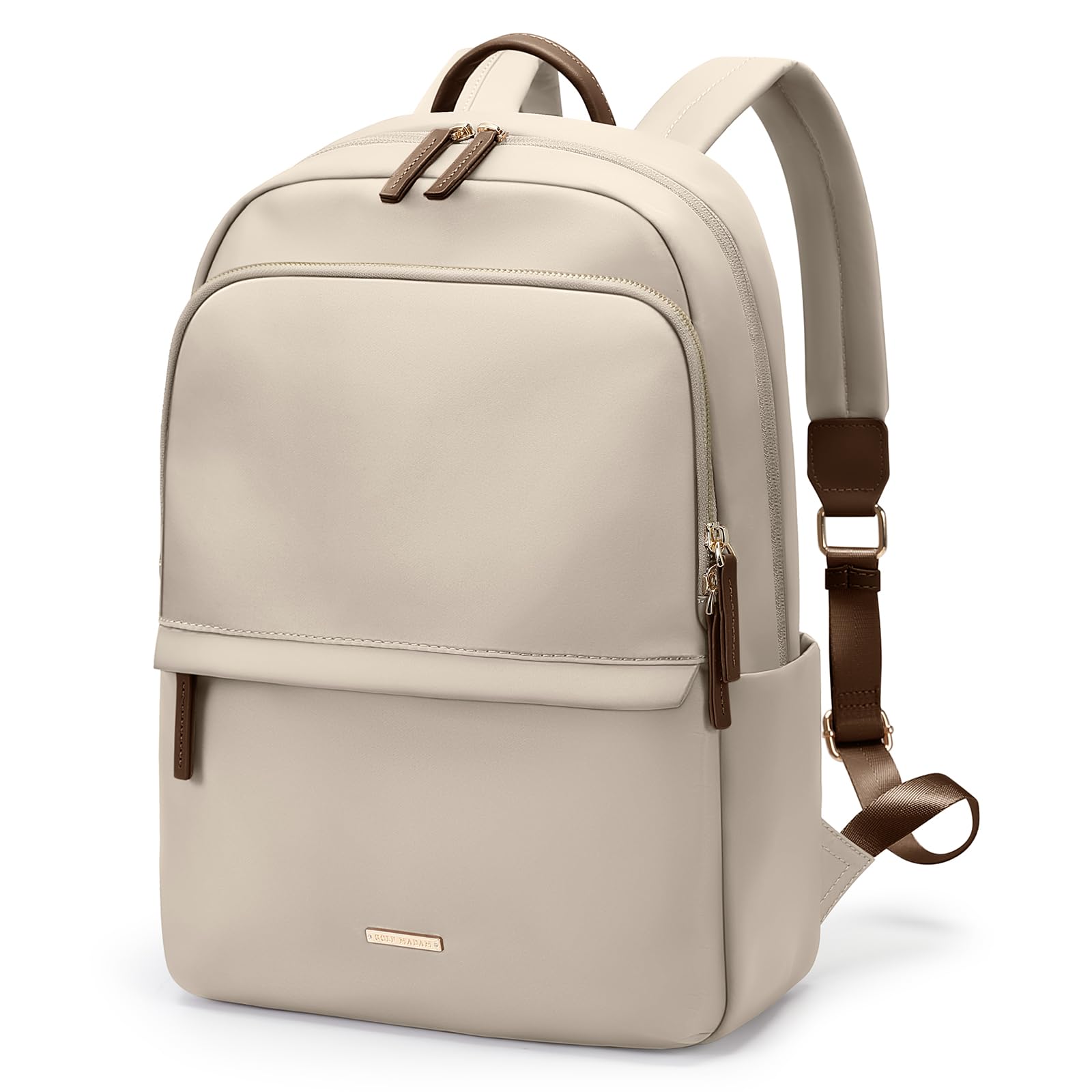 GOLF SUPAGS Laptop Backpack for Women Slim Computer Bag Work Travel College Backpack Purse Fits 15.6 Inch Notebook (Apricot)