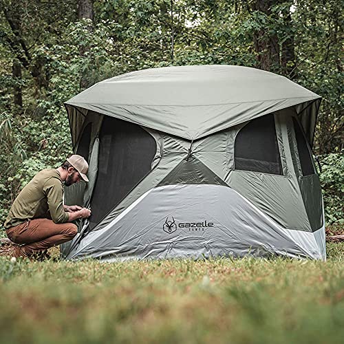 4-Person Pop-Up Camping Tent with Waterproof UV-Resistant Mesh Hub Setup