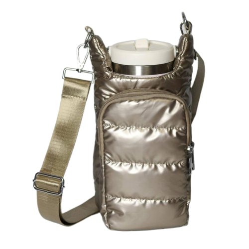 chrisdien deny Water Bottle Holder with Crossbody Strap, Insulated 32oz & 40oz Sling Bag, Water Bottle Purse with Phone Pocket for Travel & Gym