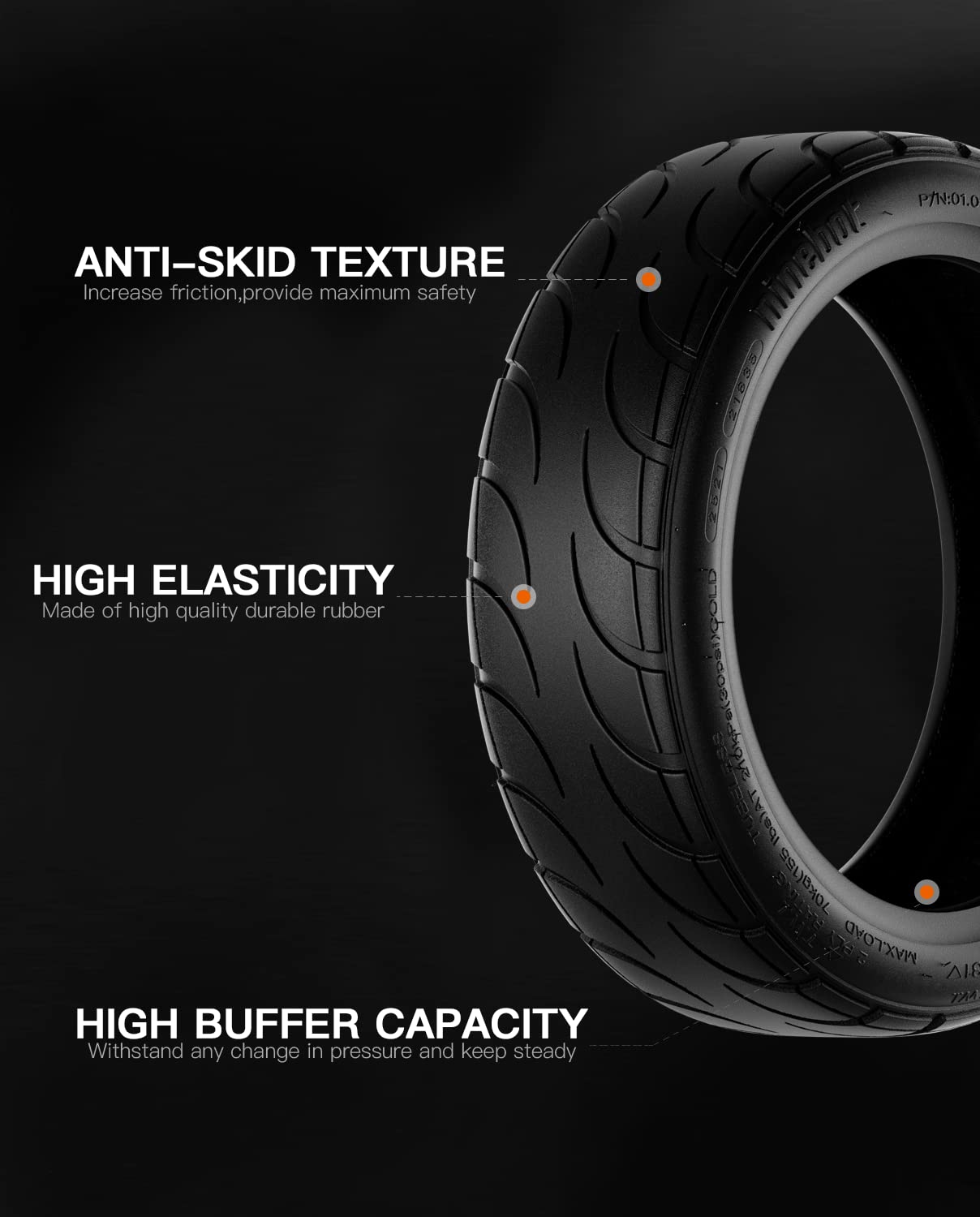 stio 2PCS 10.5 inches Tubeless Tire 70/65-6.5 Compatible with Ninebot by Segway S/Mini PRO Scooter Rubber Outer Non-Slip Tire Lightweight Scooter Tyre Original Accessories