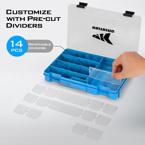 KastKing Tackle Boxes - Plastic Storage Organizer with Removable Dividers - 2 or 4 Pack Options