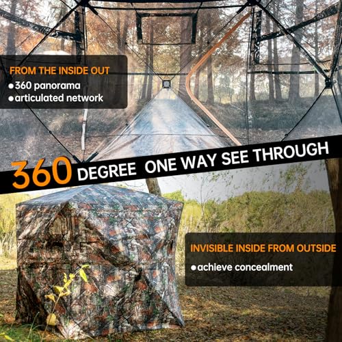 JOMAILIEEL 360° See-Through Pop Up Hunting Blind for 3-4 People