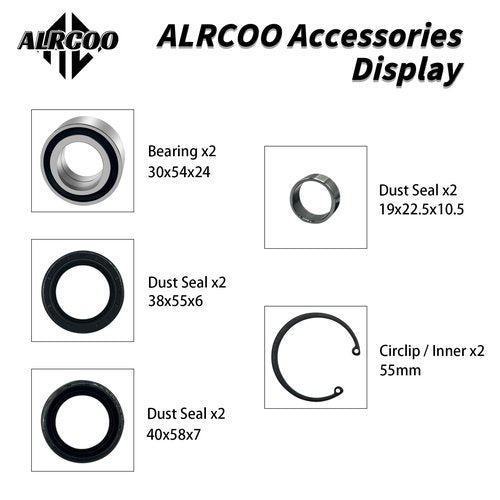 ALRCOO Front Wheel Bearings & Seals Kit fit for Honda Foreman 400 TRX400FW Foreman 450 TRX450 S/ES/FE/FM Foreman 500 Rubicon 500 TRX500 Rincon 650 TRX650 Rincon 680 TRX680 1995-2014