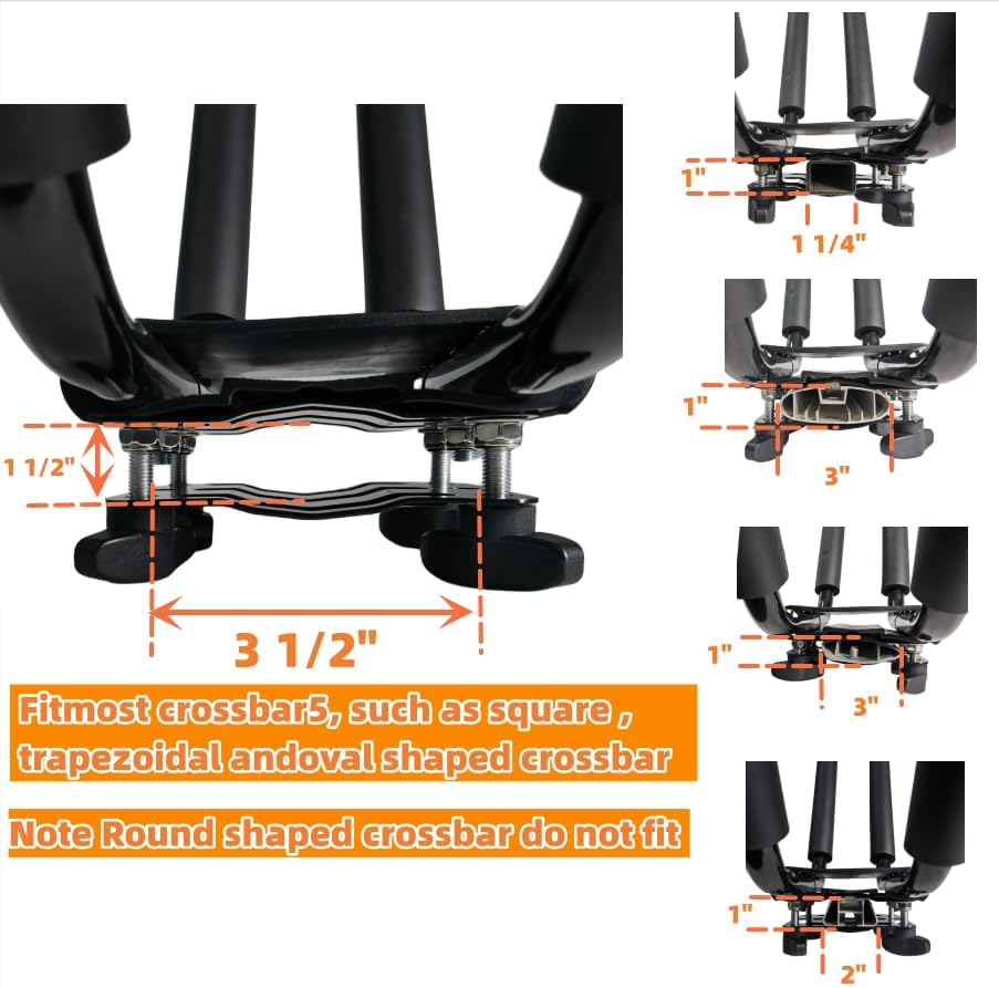 Skiennix Heavy Duty Kayak Rack - Easy Mount Car Roof Crossbar | Includes 4 Ratchet Ties, J-Bar Design