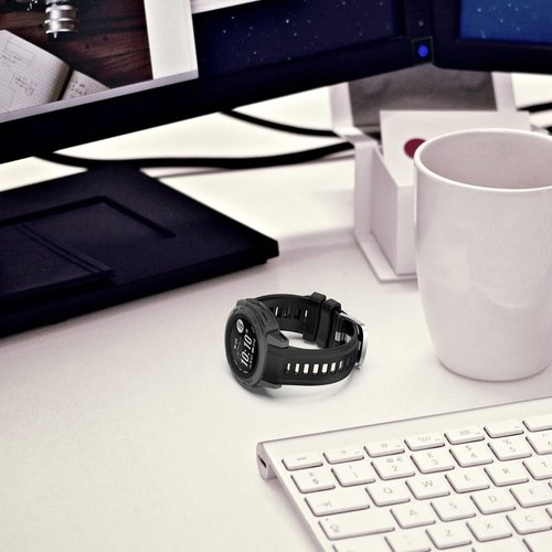 LOKEKE Compatible with Garmin Instinct 2S Replacement Band - Replacement Silicone Wrist Watch Band Strap Compatible with Garmin Instinct 2S(Silicone Black)
