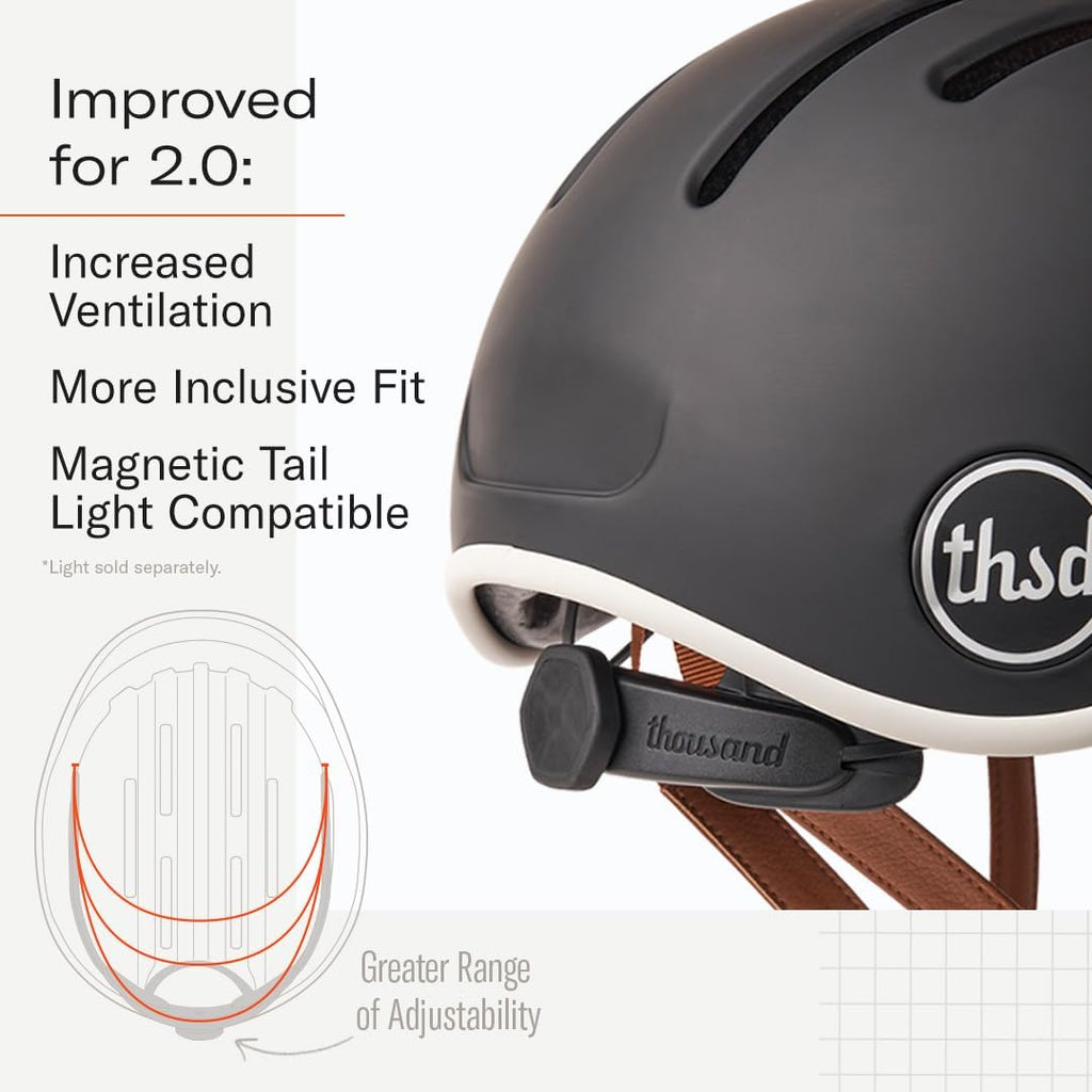 Thousand Heritage 2.0 Adult Bike Helmet - Low Profile Retro Design | Safety Certified for Cycling & Skating