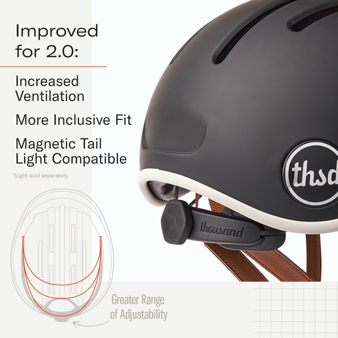 Thousand Heritage 2.0 Adult Bike Helmet - Low Profile Retro Design | Safety Certified for Cycling & Skating