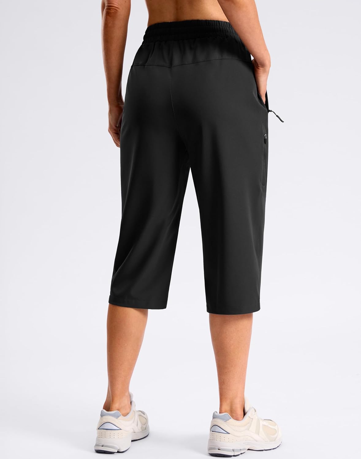 SANTINY Women's Long Hiking Shorts - Lightweight Quick-Dry Capris with Zipper Pockets | 13''/15''/17'' Sizes