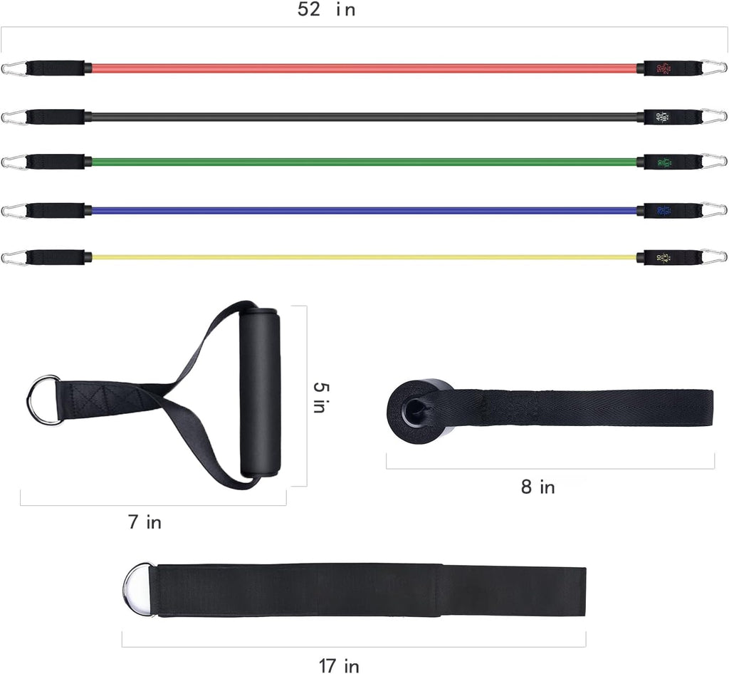 Simmgud Resistance Bands Set - Versatile Exercise Bands with Handles & Door Anchor | 150 LBS for Home Gym