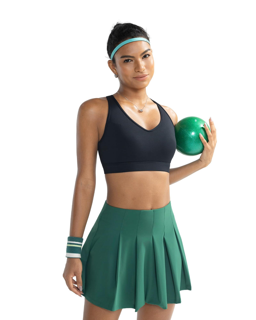 RUNNING GIRL Sports Bras for Women High Support,High Impact V Neck Molded Cup Black Sports Bra Running Workout Bra with Sewn in Pads(WX3160Black_M)