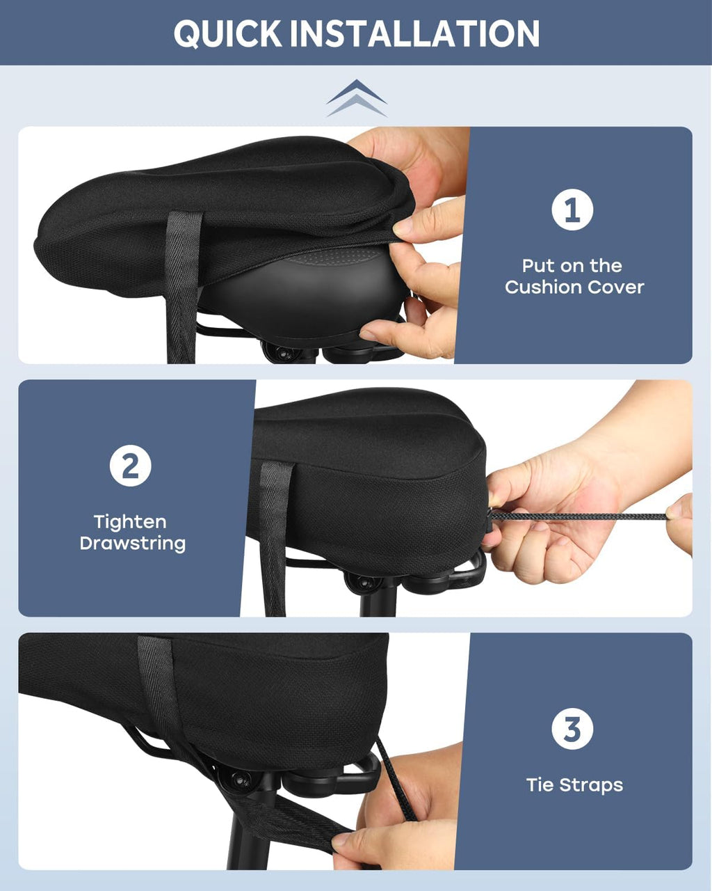 Skiennix Bike Seat Cushion - Comfortable Gel Saddle Cover for Indoor & Outdoor Cycling | Universal Fit