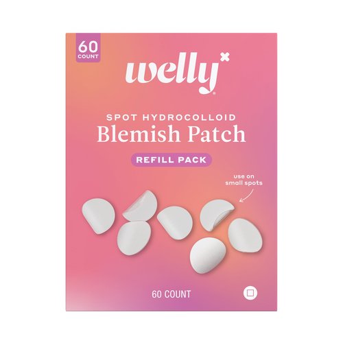 Welly Bandages - Face Saver, Hydrocolloid Acne Blemish Patch, Adhesive Small Spot Shape, Clear, Carton Value Pack - 60 ct