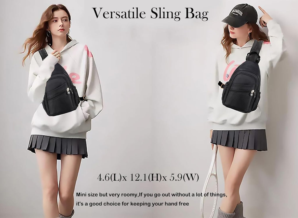 Xsecnua Small Crossbody Sling Bag - Versatile Mini Backpack for Travel | Stylish Chest Bag