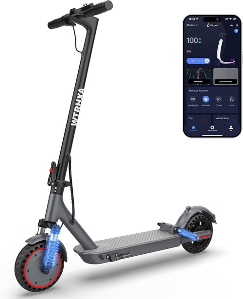 Electric Scooter - 350W/500W Motor with Dual Suspension | 19/22 MPH Speed, 23-31 Miles Range, 8.5"/10" Tires