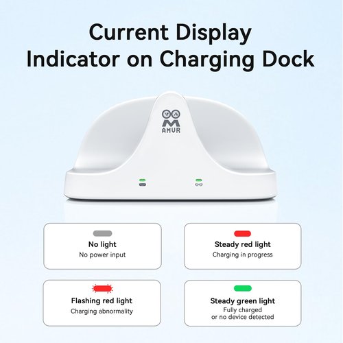 AMVR Magnetic 2-in-1 Charging Dock Compatible with Ray Ban Meta Wayfarer/Skyler/Headliner Smart Glasses Case Accessories, Charger with LED Indicator(Not Compatible with Oakley)