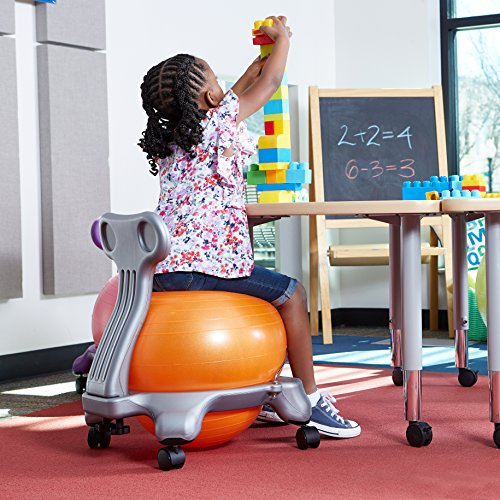 Gaiam Classic Balance Ball Chair for Kids - Blue/Orange, Active Seat for Focus & Posture